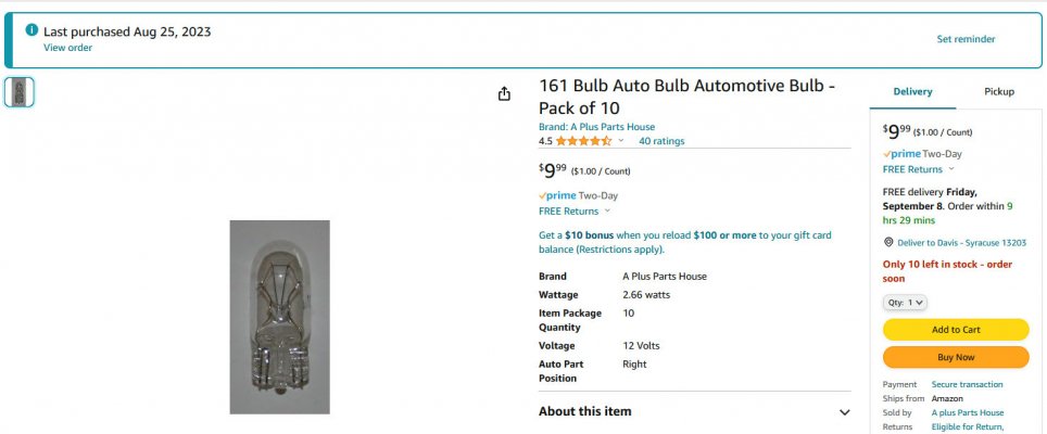 161 Bulb Auto Bulb Automotive Bulb - Pack of 10.jpg