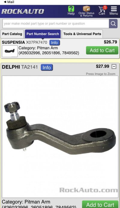 Delphi TA2141 Steering Pitman Arm