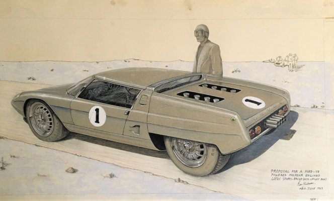 Lotus -- Ron Hickman and the Lotus Europa - National Motor Museum.jpg