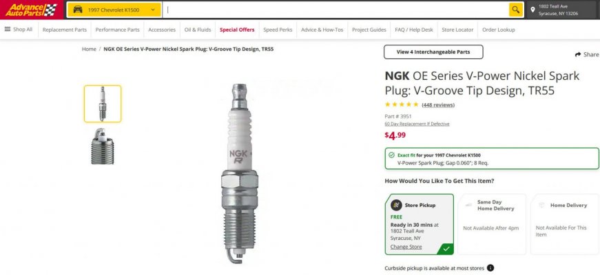'97 K1500 350 V8 - NGK OE Series V-Power Nickel Spark Plug V-Groove Tip Design, TR55 3951 - Ad...jpg